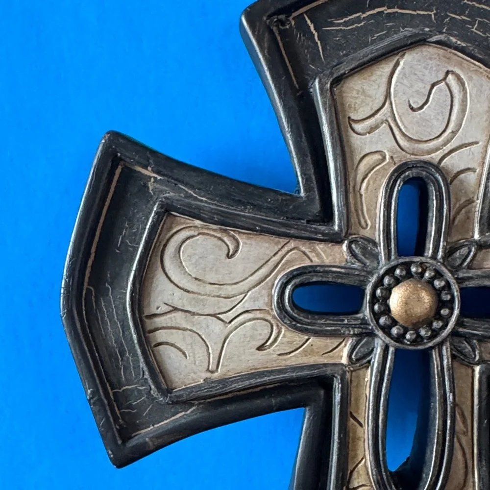 Decorative Black and Gold Cross